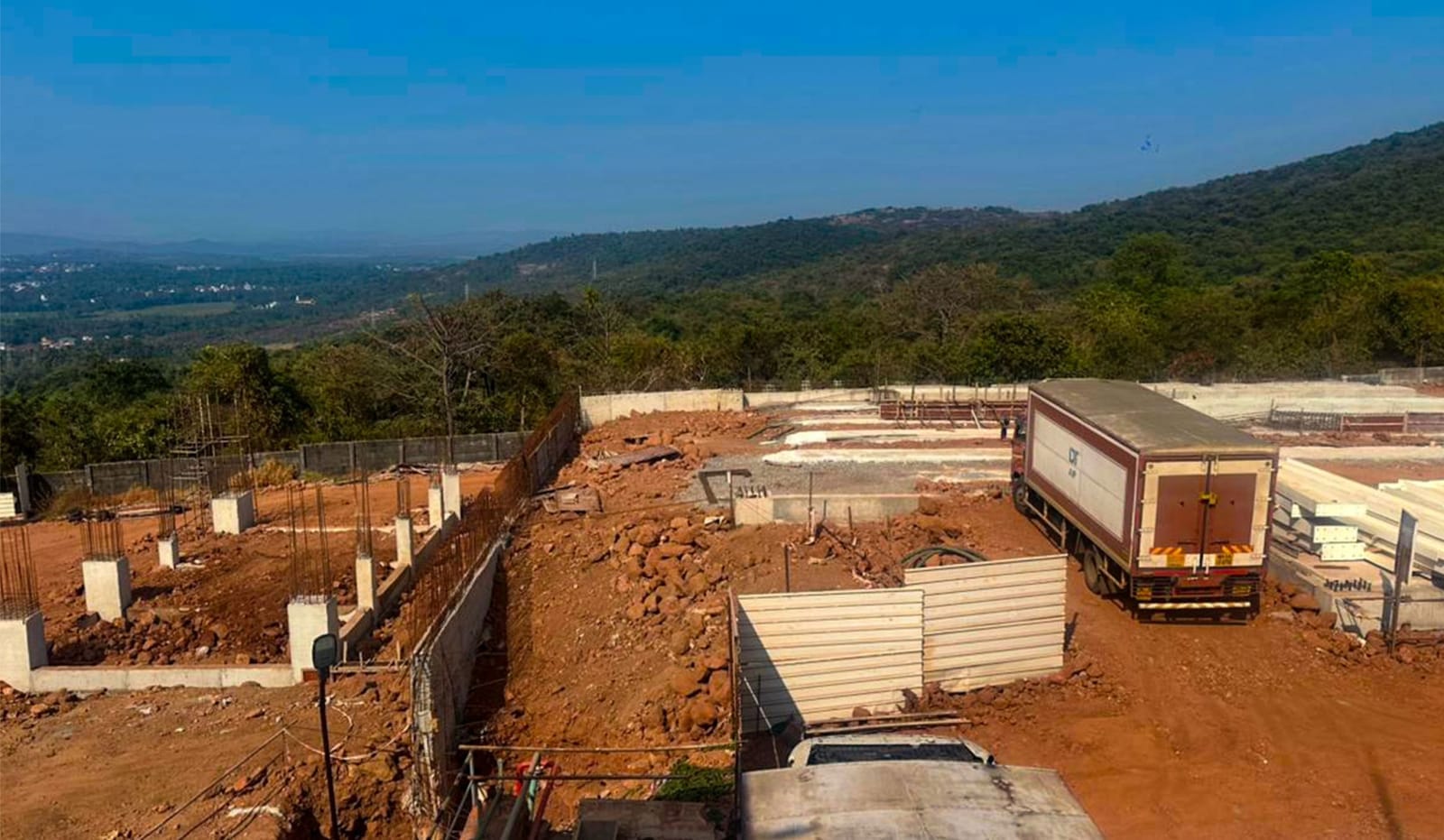 Foundation works in progress at Medispray, Goa