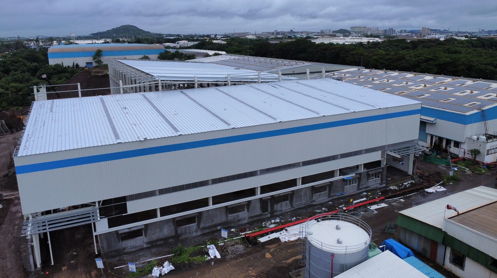 PEB shed under construction at the SSC Plant
