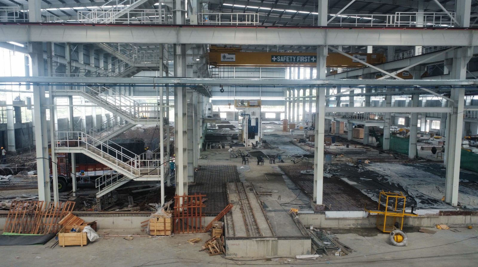 Structural works inside the SSC Plant